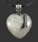 Tourmalinated Quartz Heart Necklace (Plated) | Crystal Jewellery | Crystal Pendants