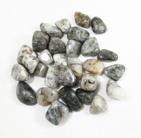 Tourmalinated Quartz Tumble Stones Others > Reduced to clear