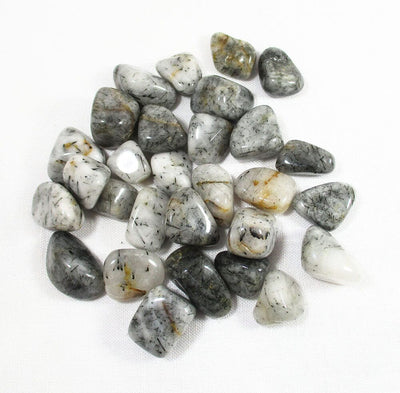 Tourmalinated Quartz Healing Crystal Tumble Stones | Reduced to clear