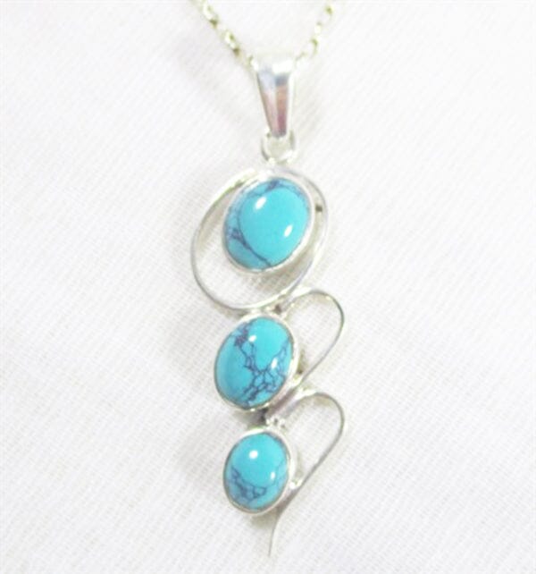Tri-Turquoise Pendant - Crystal Jewellery > Crystal Pendants