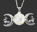 Triple Moon Hare Pendant | Crystal Jewellery | Crystal Pendants