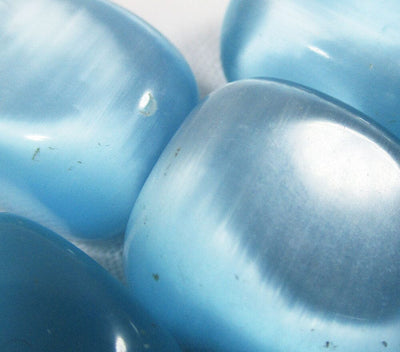 Turquoise Cats Eye Tumble Stones (x3) | Cut & Polished Crystals | Polished Crystal Tumble Stones