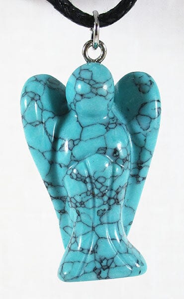 Turquoise Howlite Angel Pendant Crystal Jewellery > Angel Pendants