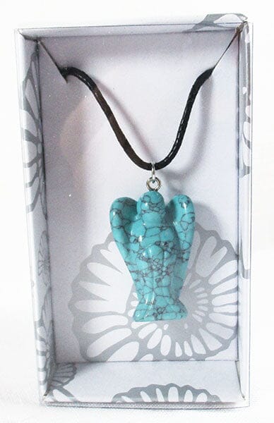 Turquoise Howlite Angel Pendant - Crystal Jewellery > Angel Pendants