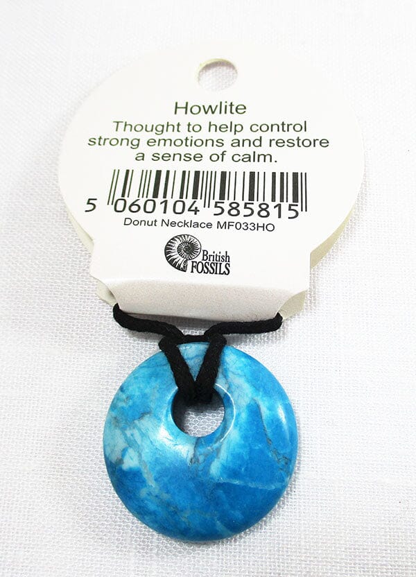 Turquoise Howlite Donut Necklace - Crystal Jewellery > Crystal Necklaces