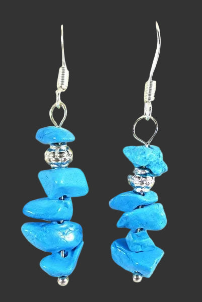 Turquoise Howlite Earrings | Crystal Jewellery | Gemstone Earrings