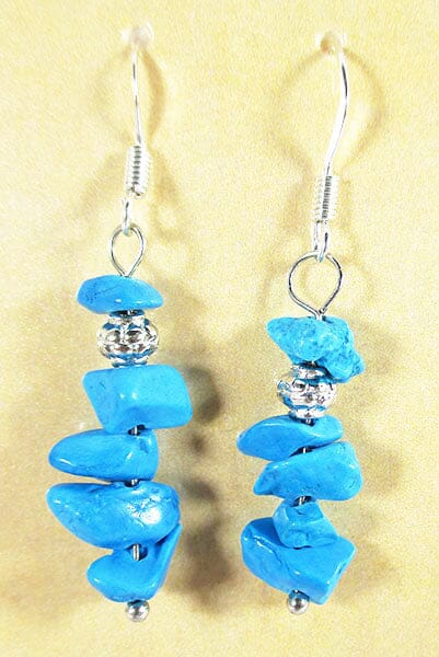 Turquoise Howlite Earrings - Crystal Jewellery > Gemstone Earrings