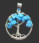 Turquoise Howlite Healing Crystal Tree of Life Pendant | Crystal Jewellery | Crystal Pendants