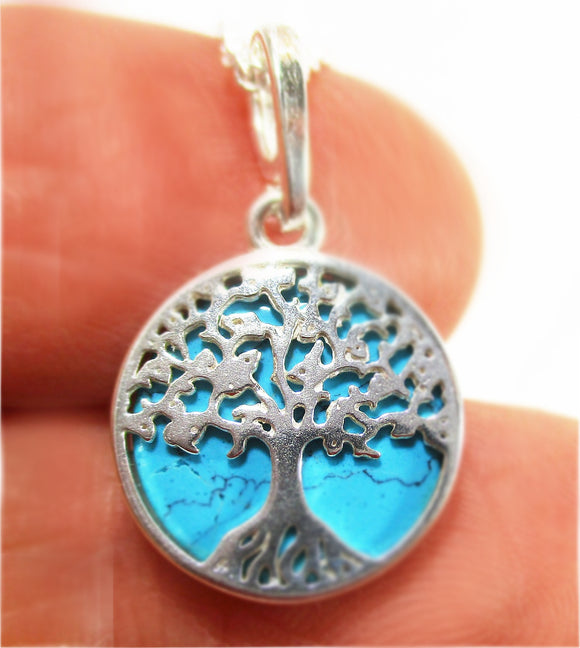 Turquoise Reversible Tree of Life Pendant (Small) | Crystal Jewellery | Crystal Pendants