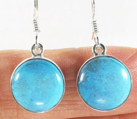 Turquoise Round Earrings Crystal Jewellery > Gemstone Earrings