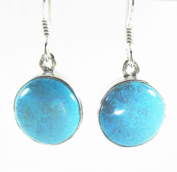 Turquoise Round Earrings - Crystal Jewellery > Gemstone Earrings