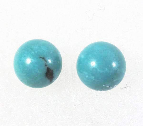 Turquoise Round Stud Earrings - Crystal Jewellery > Gemstone Earrings