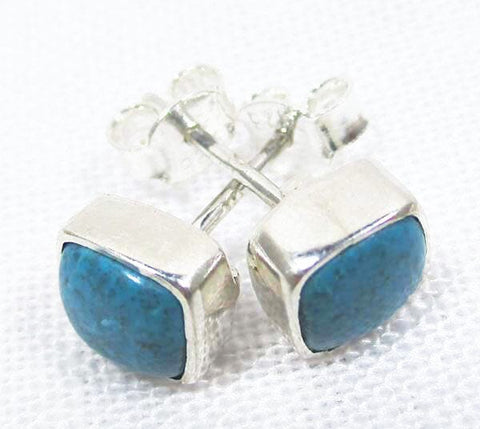 Turquoise Square Studs Crystal Jewellery > Gemstone Earrings