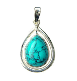 Turquoise  Crystal Swinging Pendant (Smallish) | Crystal Jewellery | Crystal Pendants
