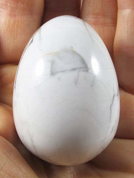 White Howlite Egg | Crystal Carvings | Polished Crystal Eggs