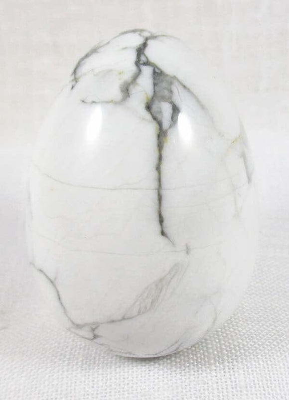 White Howlite Egg | Crystal Carvings | Polished Crystal Eggs
