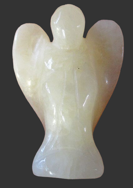 Yellow Calcite Guardian Angel (Medium) | Crystal Carvings | Crystal Angels
