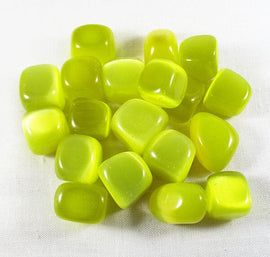 Yellow Cats Eye Crystal Tumble Stones B Grade (x3) | Cut & Polished Crystals | Polished Crystal Tumble Stones