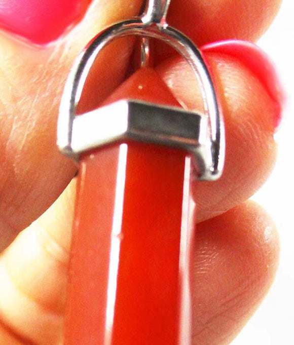 Yoga Pose Carnelian Pendant | Crystal Jewellery | Point Pendants