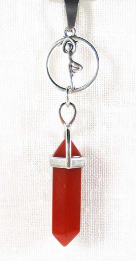 Yoga Pose Carnelian Pendant | Crystal Jewellery | Point Pendants
