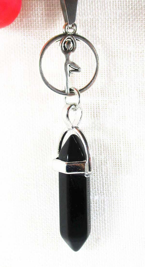 Yoga Pose Black Obsidian Pendant | Crystal Jewellery | Point Pendants