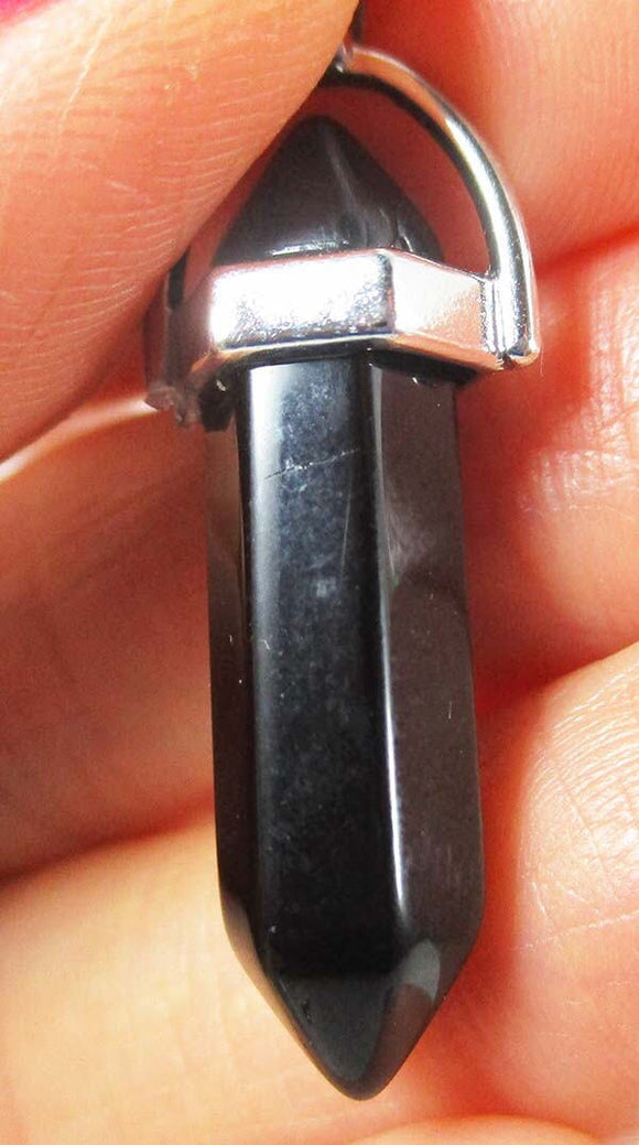 Yoga Pose Black Obsidian Pendant | Crystal Jewellery | Point Pendants