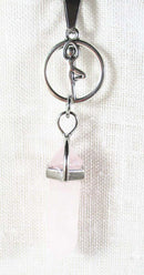 Yoga Pose Rose Quartz Pendant | Crystal Jewellery | Point Pendants